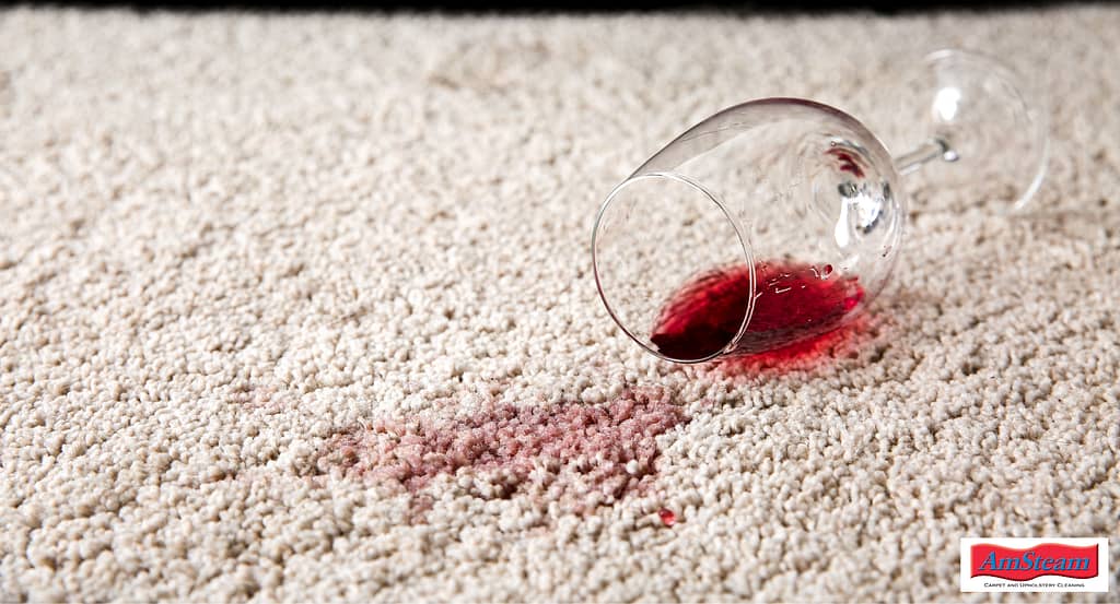 Red wine spilt on carpet

